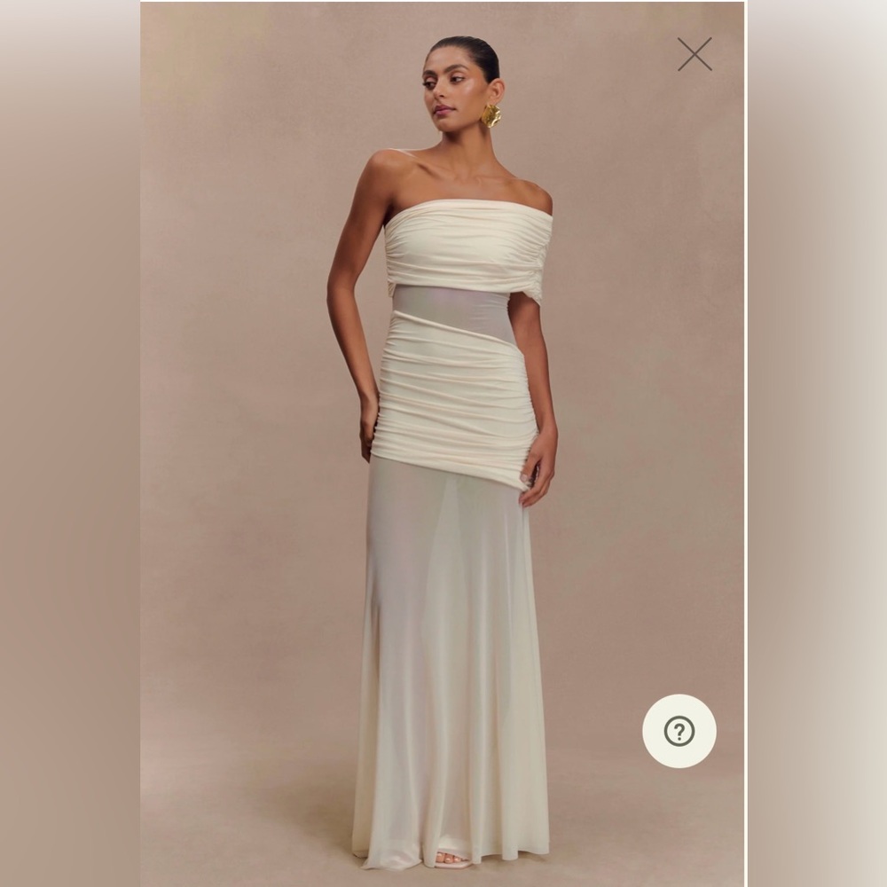 Meshki Ivory One Shouldered Dress